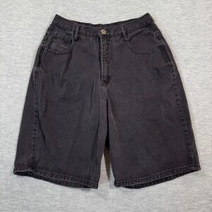 Zena Shorts Women Size 12 Black High Rise Denim Casual Vintage 90s Jean Shorts